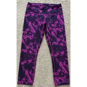 Lululemon Wunder Under Crop II Full-On Luon Breezie Regal Plum Black Size 6